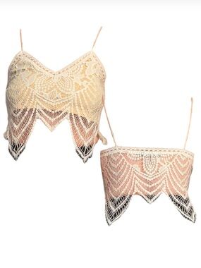 NWOT Lace Crochet Crop Cami Top